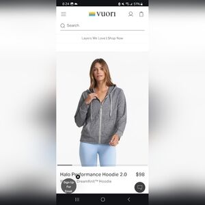 Vuori Halo performance Hoodie Heather gray women's medium